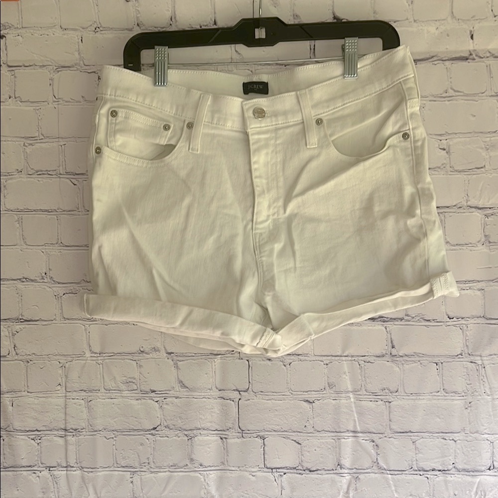 J. Crew White Jean Shorts with Cuffed Hem woman’s size 30 or Medium